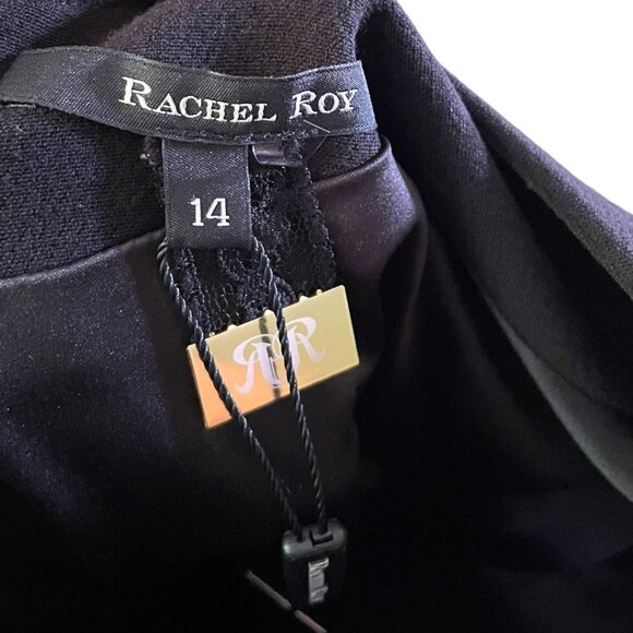 Rachel Roy Size 14 NEW Black Cap Sleeve Sheath Dress - Picture 7 of 10